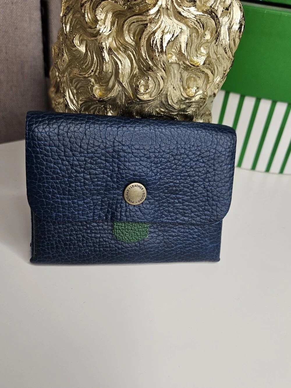 Portland Leather Goods Caspian Blue Euro Wallet